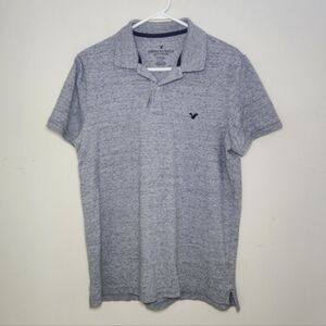 American Eagle Outiffitters Gray Polo Style Shirt Sz Large